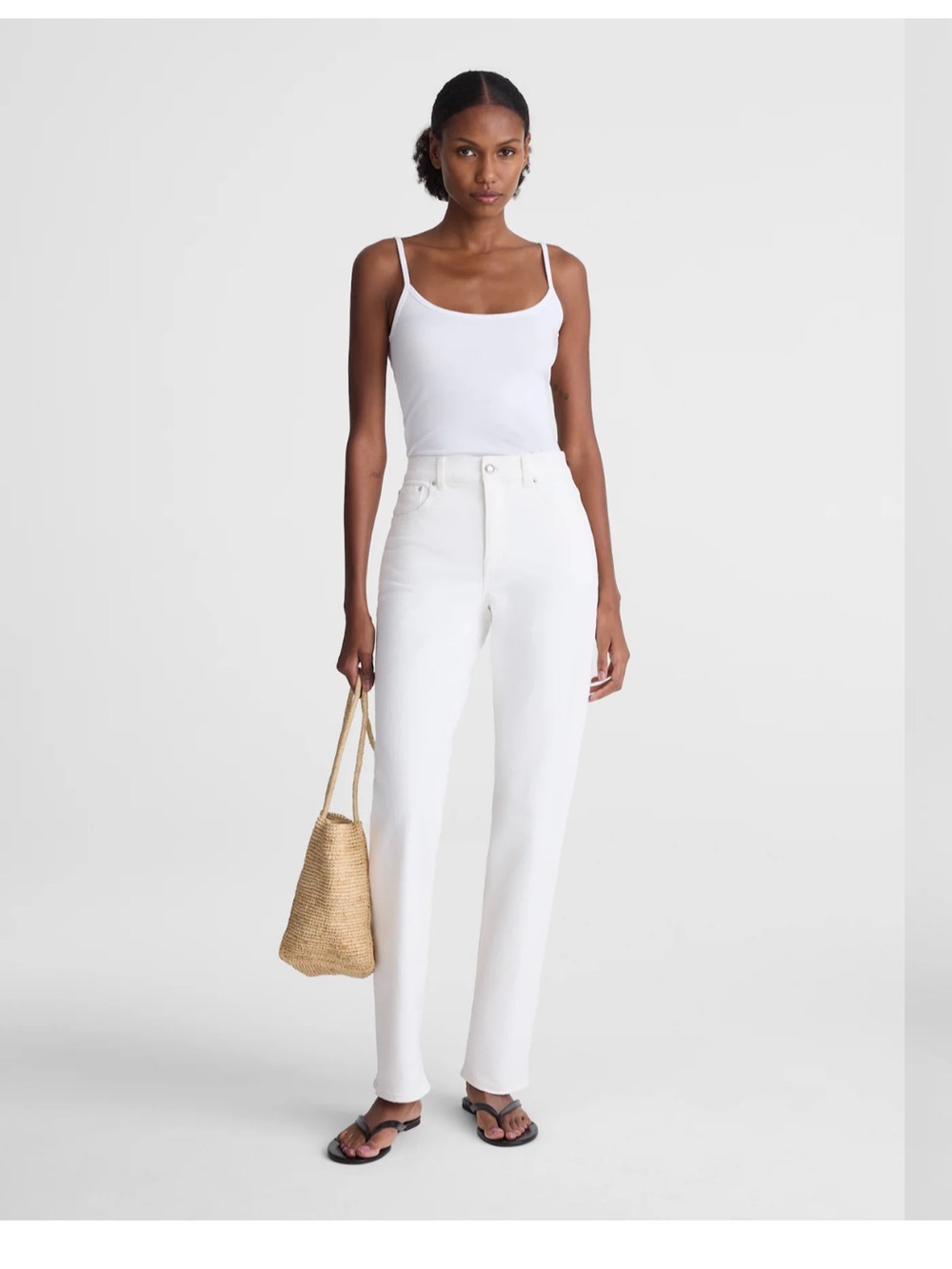 25/26 Madewell Longline Straight Jeans — White